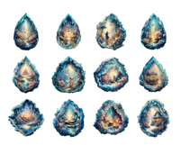 Fantasy Fairy Geode Clipart PNG Collection Product Image 3