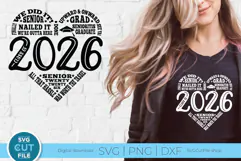 Class of 2026 svg, cute 2026 grad svg, 2026 graduate seniors Product Image 1