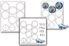 Complete set Button Template Print &amp; Cut Ready 9 sizes Product Image 4