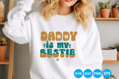 Daddy Is My Bestie Father's day retro SVG Design Product Image 3