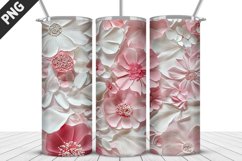 3D Flowers Tumbler Wrap | Sublimation Design | Tumble PNG Product Image 3