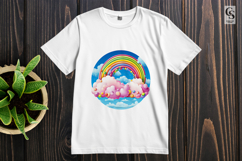 Rainbow Cloud Clipart Sublimation PNG Product Image 3
