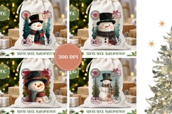 Cartoon Snowman Santa Sack, Winter Santa Sack Print Product Image 2