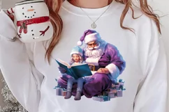 Christmas Purple Santa Claus Sublimation, Christmas PNG Product Image 2