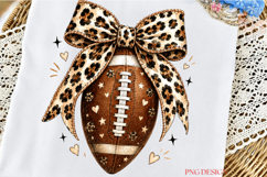 Leopard Football Bow PNG, Football Sublimation PNG, Game Day Product Image 2