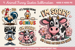 Animal Funny Quotes Sublimation PNG Product Image 1