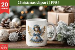 Knitted Christmas Bundle, Crochet Christmas Angels Clipart Product Image 2