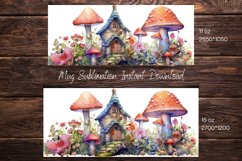 Watercolor Mushroom Village Wrap Sublimation Design Product Image 2