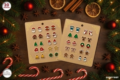 Christmas Stud Earrings Bundle | Jewerly SVG | Laser Cut Product Image 2