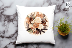 Autumn Floral Pinecone Wreath Sublimation SVG PNG Product Image 3