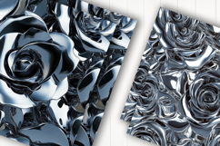 Silver Rose Metallic Digital Paper Product Image 2