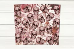 Gothic Skull and Flowers design | Skinny tumbler Sublimation Product Image 2