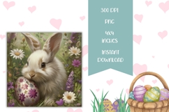 Floral Easter Square Coaster Template, Easter Bunny PNG Product Image 2