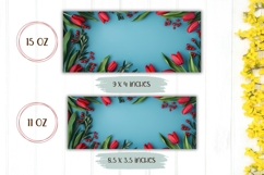 Spring Flowers Mug Wrap, Flowers Sublimation Mug Product Image 2