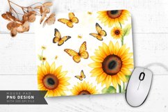 Soft Sunflower Charm Mouse Pad PNG Design Product Image 1
