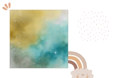 Watercolor Blue Pillow Sublimation, Abstract Pillow Design Product Image 2