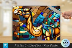 Camel Stained Glass Cutting Board Sublimation Design Product Image 1