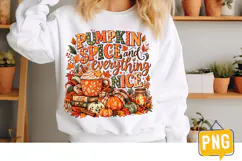 Pumpkin Spice Everything Nice PNG, Fall Coffee Pumpkin Product Image 1