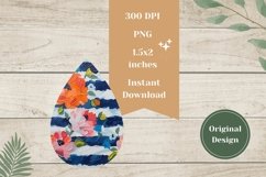 Floral Teardrop Earrings PNG, Flowers Teardrop Earrings Product Image 2