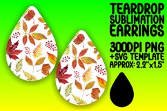 Vibrant Fall Leaves Teardrop Earrings Sublimation Design Product Image 1