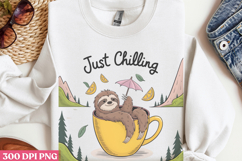 Just Chilling PNG, Sloth Sublimation PNG Product Image 3