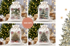 Boho Christmas Tree Santa Sack, Winter Sublimation Designs Product Image 2