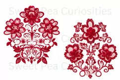 Embroidery, Flowers, Lace, PNG, Clipart, Red Product Image 2