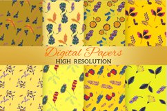 Yellow Leaf Digital Papers Patterns, Leaves, Leafy, Seamless Product Image 2