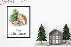 Christmas Hedgehog Greeting Card, Winter Greeting Card Product Image 2