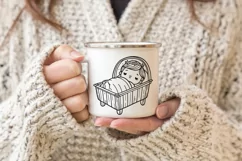 Little baby Jesus sleeping in craddle SVG, PNG, EPS. Product Image 2