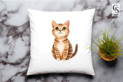 Cute Tabby Cat Watercolor Clipart Sublimation PNG Product Image 2