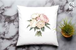 Pastel Peony Bouquet Clipart Sublimation PNG Product Image 2