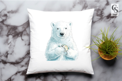 Watercolor Polar Bear Illustration Clipart Sublimation PNG Product Image 3