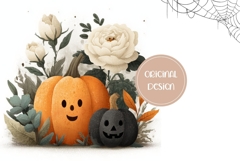 Cartoon Halloween Pumpkins Backgrounds, Kids Halloween Print Product Image 2