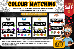 Printable Color Matching Worksheets For Kids Activities Product Image 2