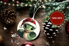 Merry Christmas Ornament, Cartoon Snake Ornament PNG Product Image 2