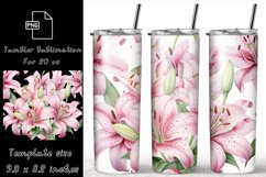 Own Name Flowers Watercolor Bundle 20oz Skinny Tumbler Wrap Product Image 3