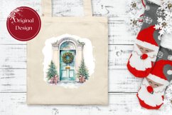 Watercolor Christmas Doors Clipart, Christmas Clipart PNG Product Image 2