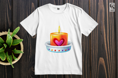 Swirled Heart Candle Clipart Sublimation PNG Product Image 2