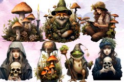 Beautiful Woodland Witch Sublimation Clipart Bundle Product Image 3