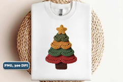 Crochet Yarn Christmas Tree PNG, Christmas tree PNG Product Image 1