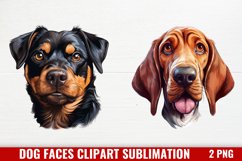 Dog Faces Clipart Sublimation, Watercolor Dog Faces Product Image 1