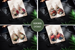 Vintage Flowers Earrings, Nature Teardrop Earring PNG Product Image 2