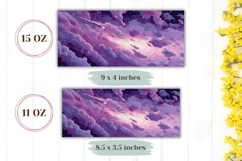 Purple Mug Wrap, Clouds Mug Design, Art Mug PNG Product Image 2