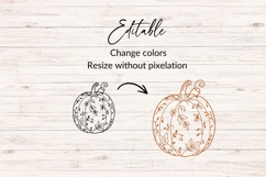 Hand Drawn Floral Pattern Pumpkin SVG Product Image 2