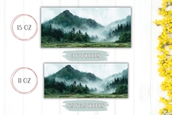 Watercolor Landscape Mug Design, Forest Mug Template Product Image 2