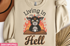 Living In Hell PNG, Cute Baphomet Sublimation P Product Image 2