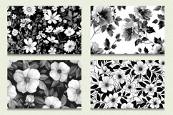 Black &amp; White Floral Cutting Boards sublimation Design Product Image 2