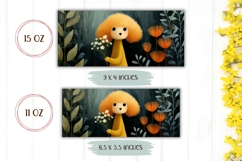 Poodle Mug Design, Poodle Dog Mug, Floral Mug Wrap Product Image 2