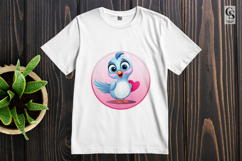 Cute Blue Bird Cartoon Clipart Sublimation PNG Product Image 2